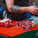 Butchering pasture raised beef at Carnation Farms.